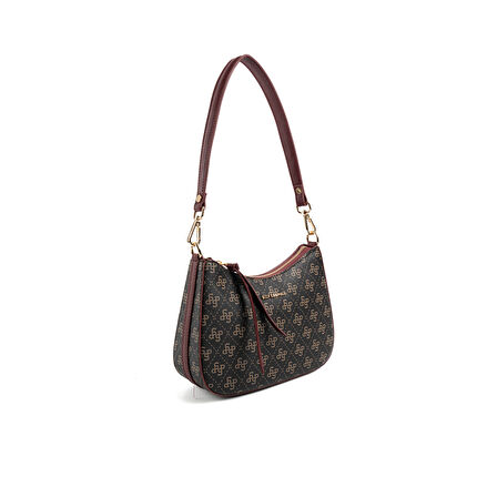 Silver Polo  Kadın Omuz Çantası 1259-48386 SILVER POLO BAYAN ÇANTASI M178 KAHVE SARI-MAT BORDO