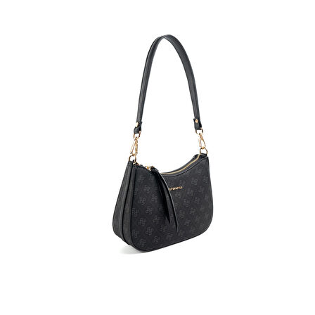 Silver Polo  Kadın Omuz Çantası 1259-48393 SILVER POLO BAYAN ÇANTASI M178 SİYAH-MAT SİYAH