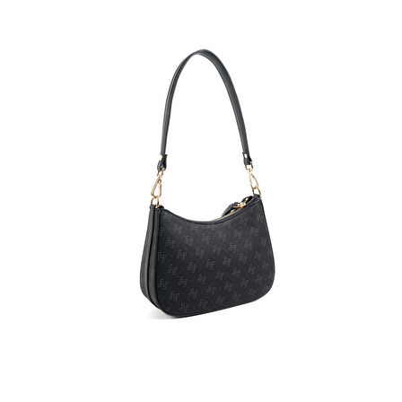 Silver Polo  Kadın Omuz Çantası 1259-48393 SILVER POLO BAYAN ÇANTASI M178 SİYAH-MAT SİYAH