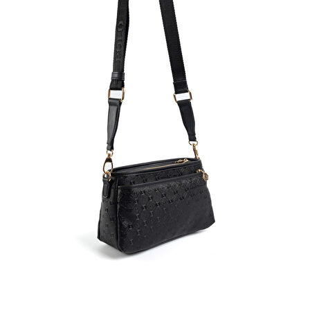 Silver Polo  Kadın Çapraz Çanta 1184-48398 SILVER POLO ÇAPRAZ BAYAN ÇANTASI M86 SİYAH-MAT SİYAH