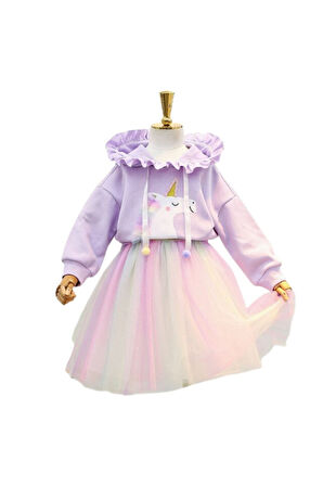 Unicorn Sweatshirt Ve Parlak Tul Tutu Etek Kombin
