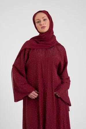 Shine Taşlı Abaya Ferace & Şal - Standart Beden & Farklı Boy		