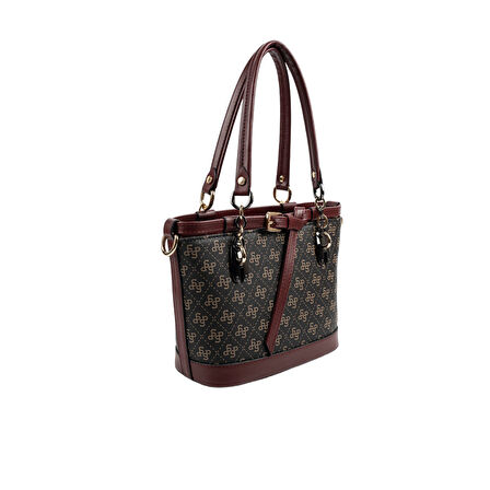 Silver Polo  Kadın Omuz Çantası 1155-48406 SILVER POLO BAYAN ÇANTASI M178 KAHVE SARI-MAT BORDO