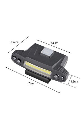 Şarjlı Kafa Feneri Avcı , Balıkçı , Kamp Tipi Cob+ 4 Led Kafa Lambası