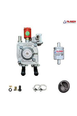 Atiker Uyumlu Gaz Kesicili Sıralı Sistem Regülatör 110kw + Hortum Arası 12*12mm LPG Filtre