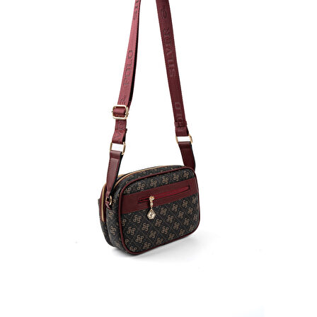Silver Polo  Kadın Çapraz Çanta 1162-48442 SILVER POLO ÇAPRAZ BAYAN ÇANTASI M178 KAHVE SARI-MAT BORDO