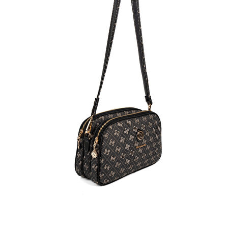 Silver Polo  Kadın Çapraz Çanta 745-48448 SILVER POLO ÇAPRAZ BAYAN ÇANTASI M178 FÜME-MAT SİYAH