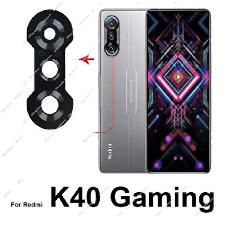 Tkgz Xiaomi K40 GAMİNG Arka Kamera Camı Lens Yapışkanlı