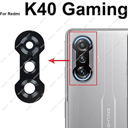 Tkgz Xiaomi K40 GAMİNG Arka Kamera Camı Lens Yapışkanlı