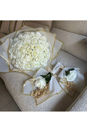 41 li Gül ,beyaz isteme Buketi Gelin çiçeği, söz nişan