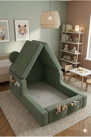 Dizanor Mini Nest 6’sı 1 Arada Modüler Bebek Oyun Parkı, Park Yatak, Beşik, Baza, Oyun Alanı ve Top