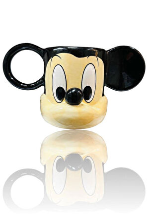  Sevimli Fare Porselen Kupa, MICKEY MOUSE Siyah, 18x10