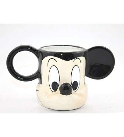  Sevimli Fare Porselen Kupa, MICKEY MOUSE Siyah, 18x10