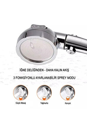 Sardıcı Tyler Serisi Fonksiyonlu Start Stop Duş Başlığı Seti Başlık/Hortum/Mafsal Fırsatı