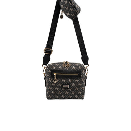 Silver Polo  Kadın Çapraz Çanta 1038-48492 SILVER POLO ÇAPRAZ BAYAN ÇANTASI M178 FÜME-MAT SİYAH