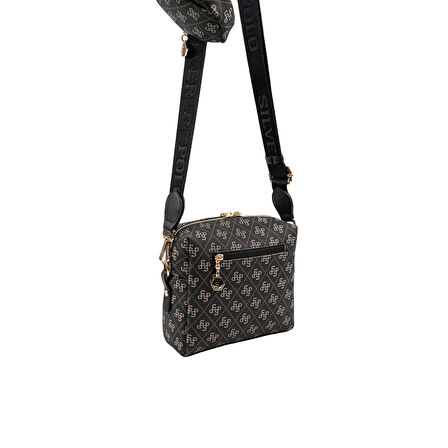 Silver Polo  Kadın Çapraz Çanta 1038-48492 SILVER POLO ÇAPRAZ BAYAN ÇANTASI M178 FÜME-MAT SİYAH