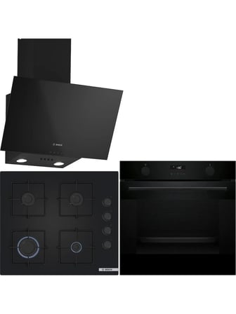 Bosch Siyah 3 Lü Ankastre Set 484 ( HUA736EA0T - POP6C6P31O - DWK63PJ60T - Buhar Destekli -
