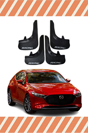 Mazda 3 Racing yazılı 4’lü tozluk çamurluk paçalık sportif