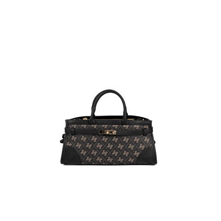 Silver Polo  Kadın Omuz Çantası 1260-48520 SILVER POLO BAYAN ÇANTASI M178 FÜME-MAT SİYAH