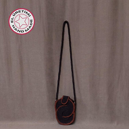 Uretti - Volkan 4975 4037 El Yapımı Şık Tasarım Makrome İp Omuz Çantası