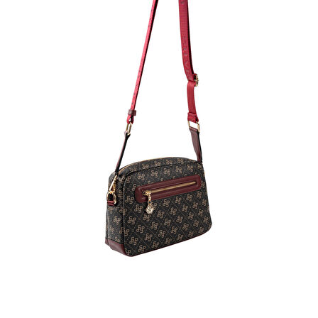 Silver Polo  Kadın Çapraz Çanta 1201-48528 SILVER POLO ÇAPRAZ BAYAN ÇANTASI M178 KAHVE SARI-MAT BORDO