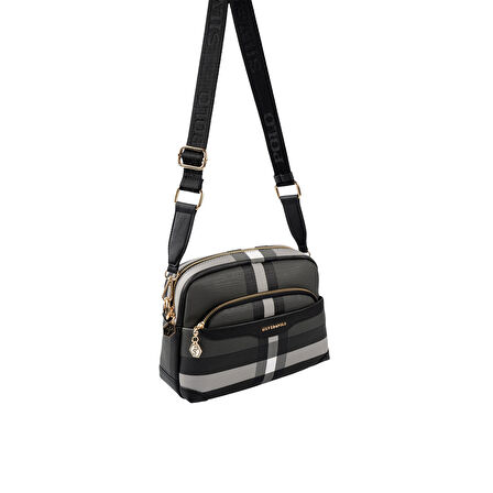 Silver Polo  Kadın Çapraz Çanta 1201-48530 SILVER POLO ÇAPRAZ BAYAN ÇANTASI MK129 SİYAH-MAT SİYAH