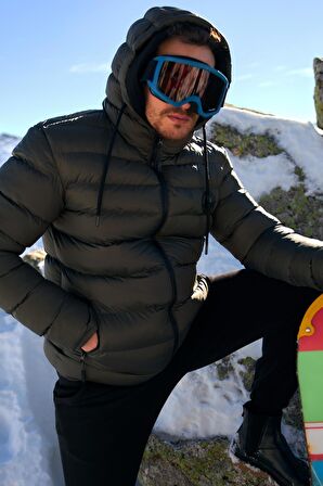 River Club Erkek  Polarlı Su Ve Rüzgar Geçirmez Kapüşonlu Kışlık Şişme Mont M-220