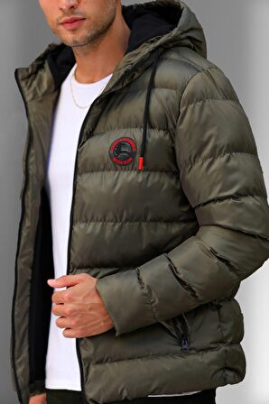 River Club Erkek  Polarlı Su Ve Rüzgar Geçirmez Kapüşonlu Kışlık Şişme Mont M-220