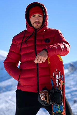 River Club Erkek  Polarlı Su Ve Rüzgar Geçirmez Kapüşonlu Kışlık Şişme Mont M-220