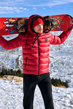 River Club Erkek  Polarlı Su Ve Rüzgar Geçirmez Kapüşonlu Kışlık Şişme Mont M-220