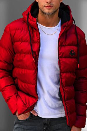 River Club Erkek  Polarlı Su Ve Rüzgar Geçirmez Kapüşonlu Kışlık Şişme Mont M-220