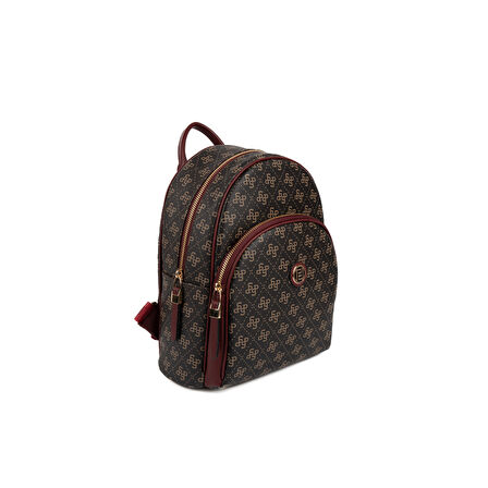 Silver Polo  Kadın  1062-48534 SILVER POLO SIRT ÇANTASI M178 KAHVE SARI-MAT BORDO