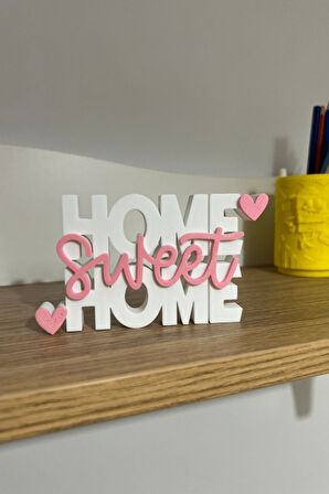 Dekoratif "Home Sweet Home" Biblo | Şık Masa & Raf Süsü | Ev Ruhunu Yansıtan Küçük Detaylar