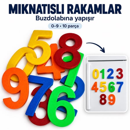 Mıknatıslı Rakamlar 0-9 Arası Eğitici Oyuncak