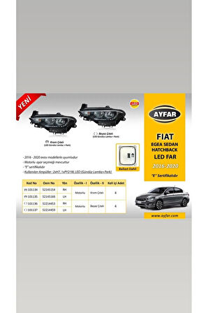 FAR SOL MOTORLU KROM CITALI LED DRL PARK FIAT EGEA 16-20 Uyumlu