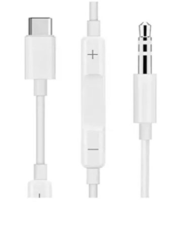 USB Type-C 3.5mm AUX Ses Kablosu Beyaz
