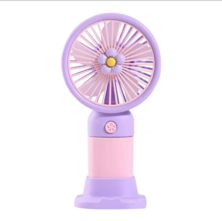 Avuç İçi Taşınabilir Şarjlı Mini Vantilatör El Fanı Mor-Pembe VNT-05