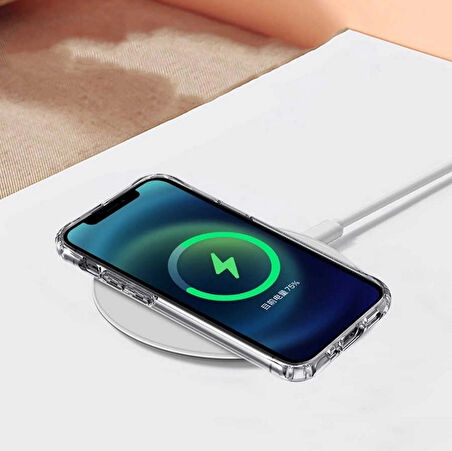 iPhone 14 Pro için Kılıf Kamera Korumalı Magsafe Wireless Şarj Özellikli Şeffaf Kılıf