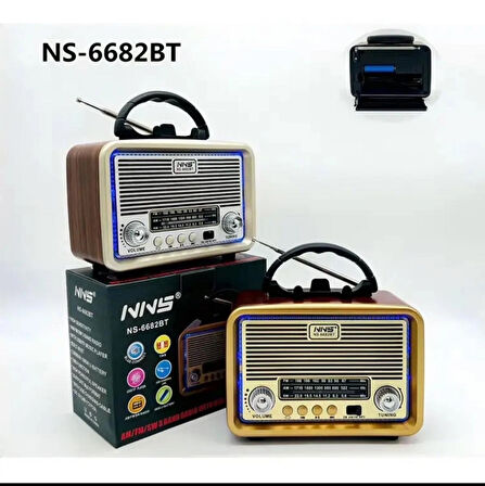 NNS Ns-6682 Usb / Tf Kart / Fm Retro Taşınabilir Bluetooth Hoparlör