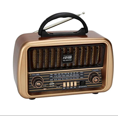 NNS Ns-8067 RADYO Usb / Tf Kart / Fm Retro Taşınabilir Bluetooth Hoparlör