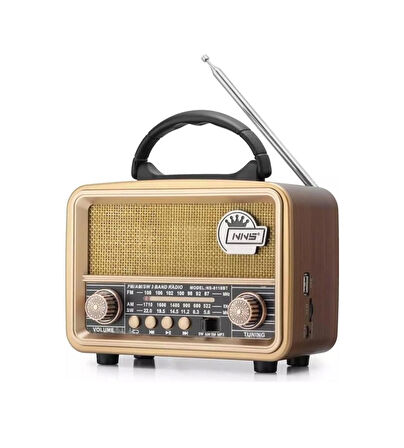 NNS Ns-8110 Nostaljik Radyo Usb / Tf Kart / Fm Retro Taşınabilir Bluetooth Hoparlör