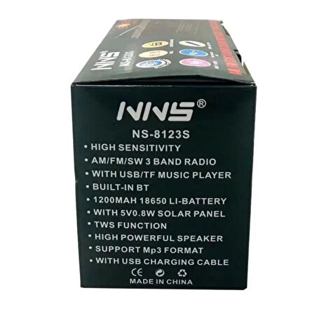 NNS Ns-8123 RADYO Usb / Tf Kart / Fm Retro Taşınabilir Bluetooth Hoparlör