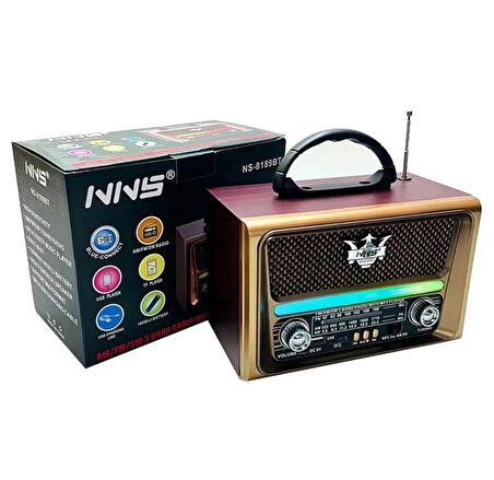 NNS Ns-8189 Usb / Tf Kart / Fm Retro Taşınabilir Bluetooth Hoparlör