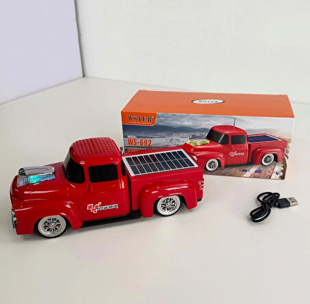 Wster WS-692BT Kamyone Araba Radyolu Güneş Panelli Bluetooth Hoparlör Powerbanklı