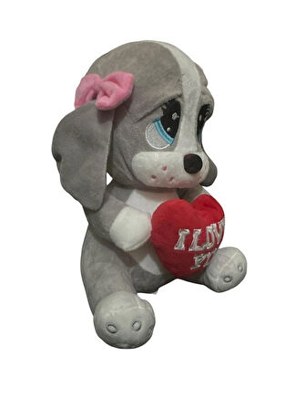 Kalpli Üzgün Köpek Peluş Oyuncak 25CM GRİ