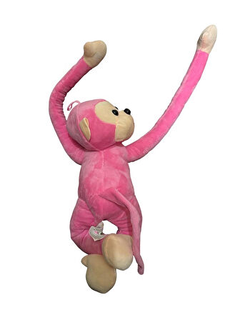 Sevimli Sesli Pembe Maymun Peluş Oyuncak 60CM
