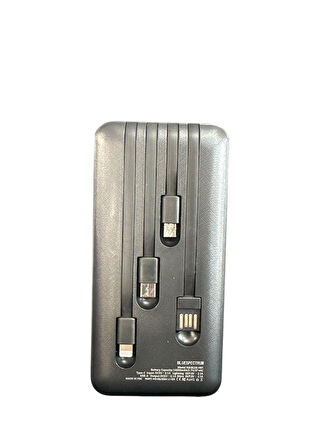 H01 Dijital Göstergeli Dahili Çoklu Kablolu 10000 mAh Powerbank SİYAH