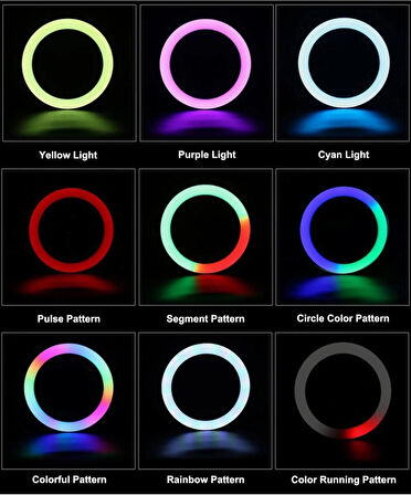 Blue Spectrum MJ26 Rgb Ring Light 26CM LED Video Işığı (Ayak Dahil)