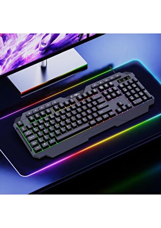 Claw's Astral K1 Rainbow Işıklandırmalı 104+10 Multimedya Tuşlu Full Set Dizilim Membran Gaming Oyuncu Klavyesi