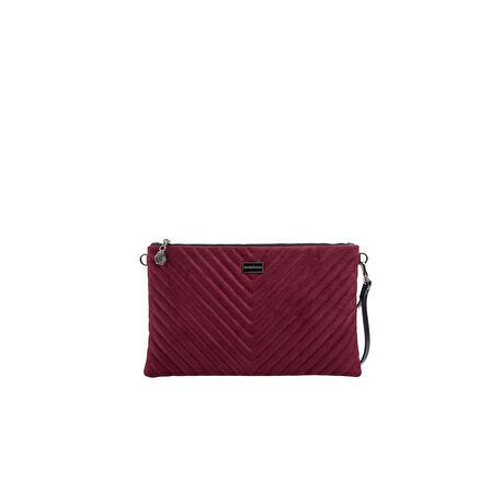 Silver Polo  Kadın Portföy Çantası 1034-48551 SILVER POLO CLUTCH M152 SÜET BORDO-V SÜET BORDO
